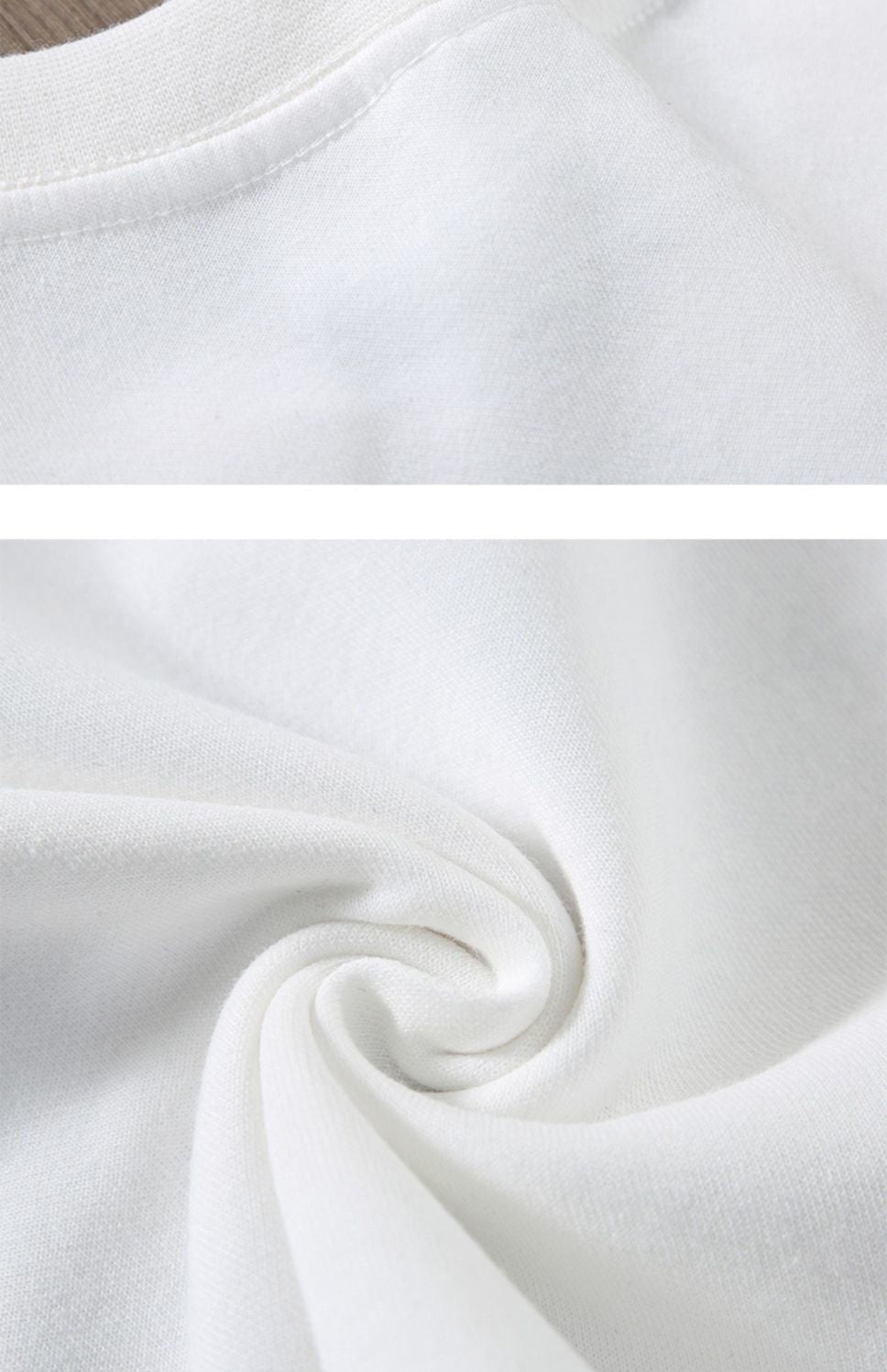 Black White GSM 500g Heavy-duty Pure Cotton T-shirt Thickened Threaded Round Neck Short Sleeves Three Needle Half Sleeve Tees