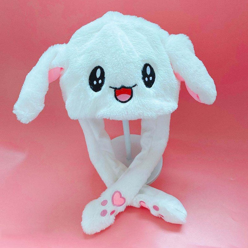 LED Plush Rabbit Hats Glowing Bunny Ears Hat With Moving Ears Cute Spring Cap Adult Children Funny Gift Cosplay Costume