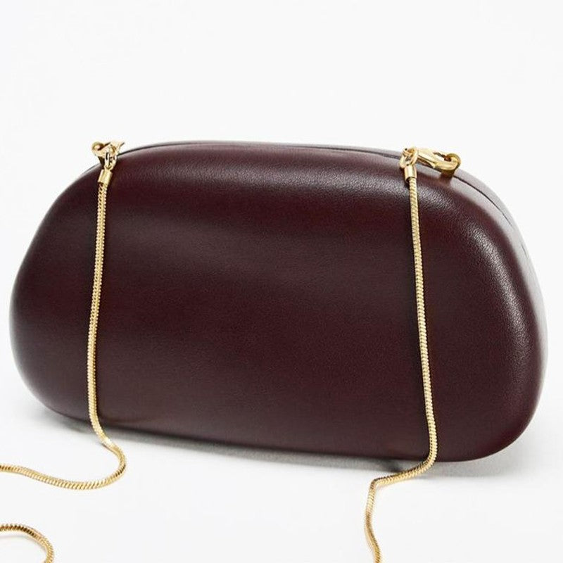 Brand Z Clutch Bag Metal Handle Design Luxury Evening Lipstick Bag Round Box Chain Bag Elegant Woman Shoulder Messenger Bags