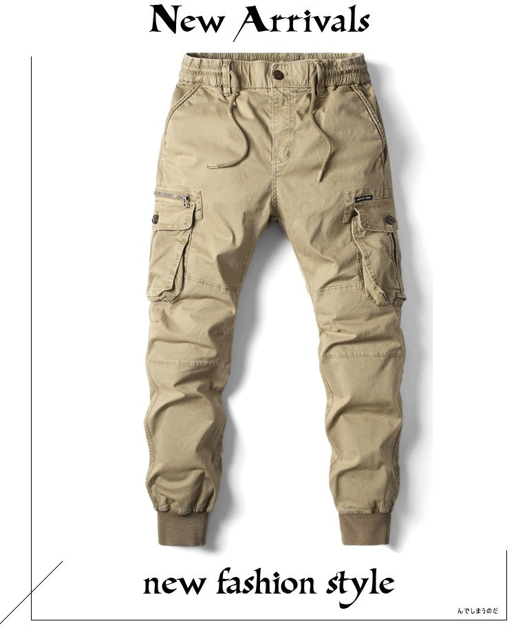 2024 New Cotton Men Cargo Pants Khaki Casual Men Tactical Joggers Cargo Multi-Pocket Fashions Black Army Trousers Work Wear