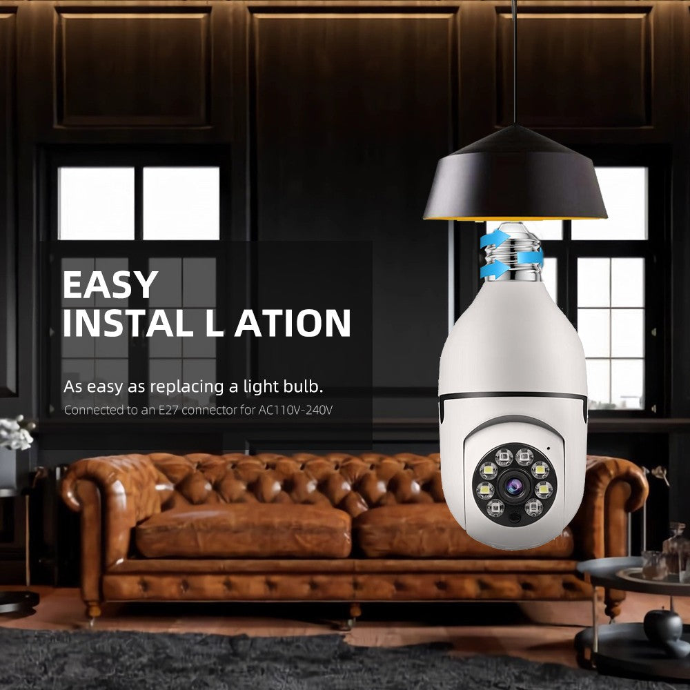 Bulb E27 Surveillance Camera Full Color Night Vision Automatic Human Tracking Zoom Indoor Security Monitor Wifi Miini IP Camera