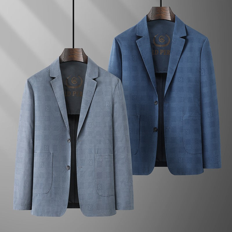 Large Size Thin Ice Silk Suit High Elastic Lightweight Breathable Casual Sun-Protective Smooth Light Luxury Jacket