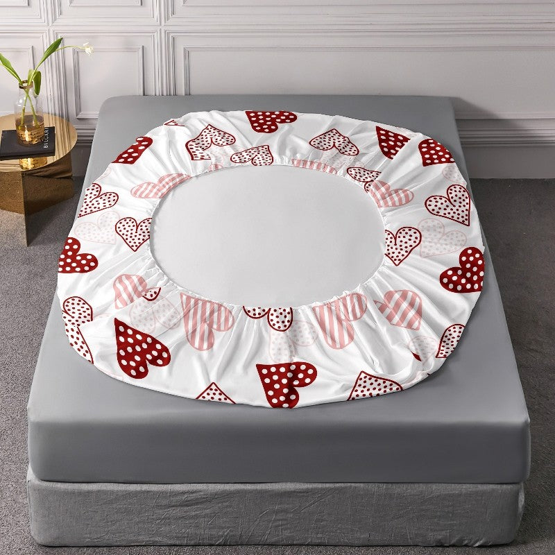 3pcs Love Print ultra-fine fiber Fitted Bed Sheet Pillowcase Set Skin Friendly Breathable Queen size bed sheet Mattress Cover