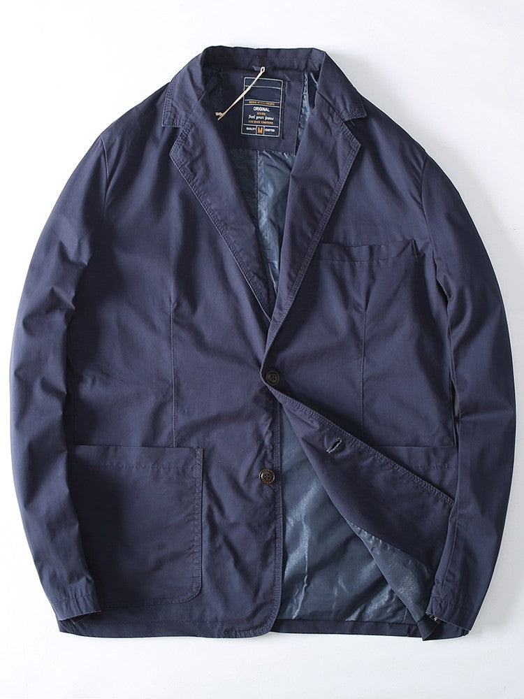 Turkey High Quality 100% Cotton Yarn Washed Breathable Autumn Men's Casual Blazer Suit Light Versatile Suit Coats Citboys Cool