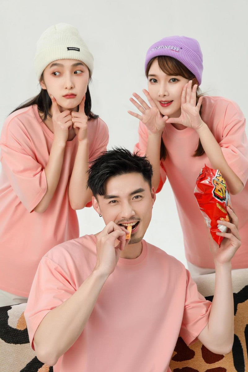 Cotton heavy-duty men's and women's T-shirts, summer breathable short sleeves, customized printing, logo embroidery