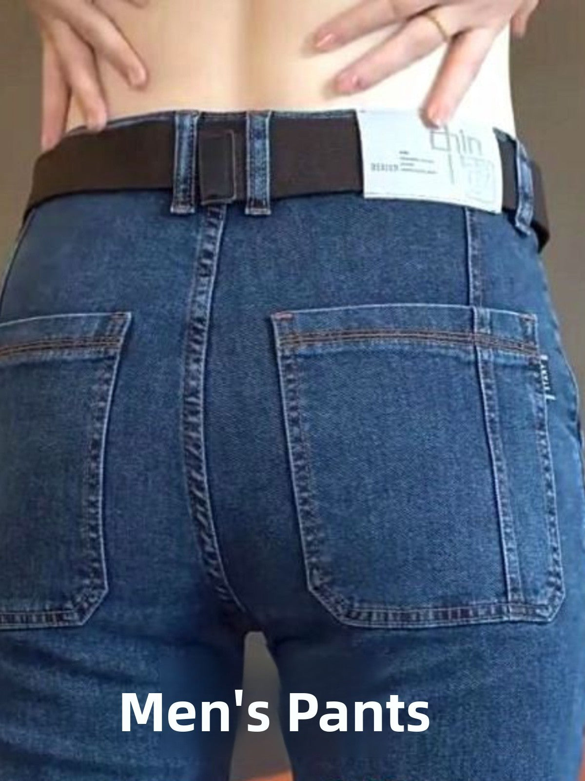 Men's Slim Fit Straight Leg Denim Jeans Flame Retardant Stretch Autumn Thin Faionable Long Pants Casual Wear Youth Sle