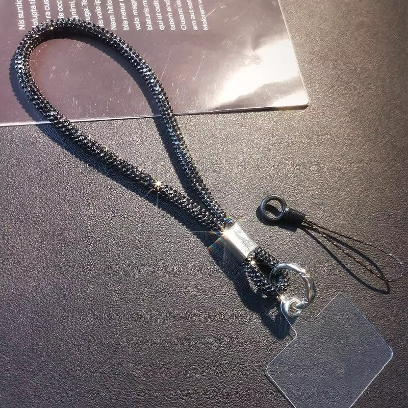 INS Glitter Phone Lanyard Phone Crystal Wrist Straps Keychain Anti-lost Rope For iPhone 16 Samsung Universal Bling Hanging Cord