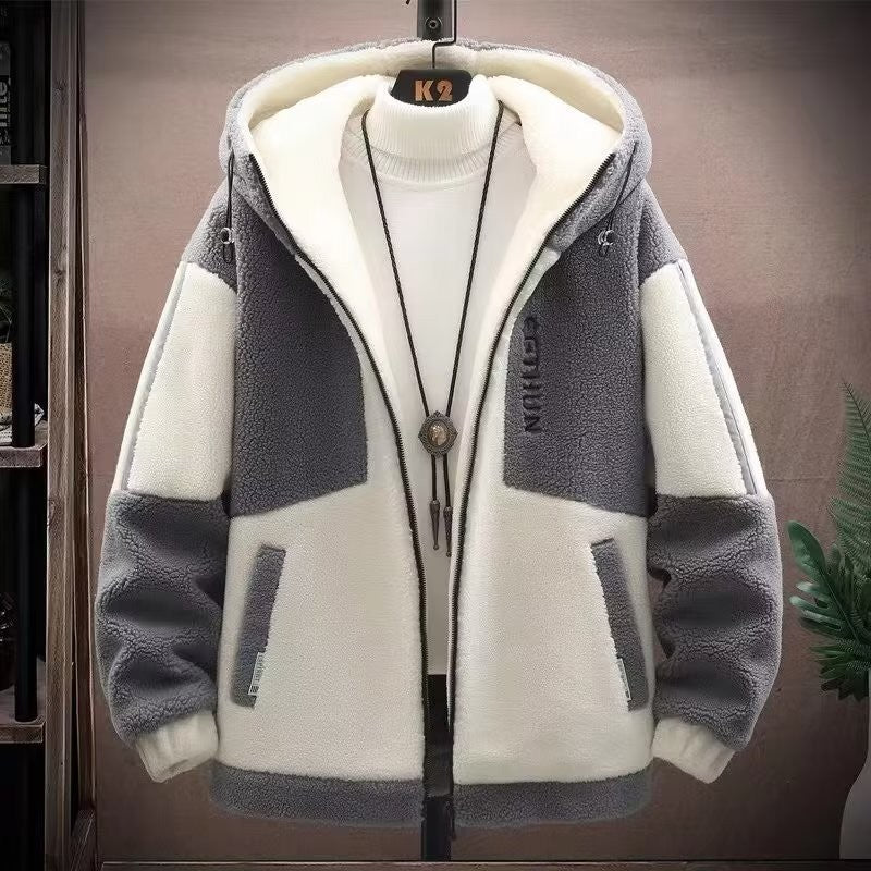 2025 Men's Lamb Wool Jacket Autumn Winter Loose Padded Thickened Jacket Plus Size 6XL 110kg Also Wearable Clothes Cardigan