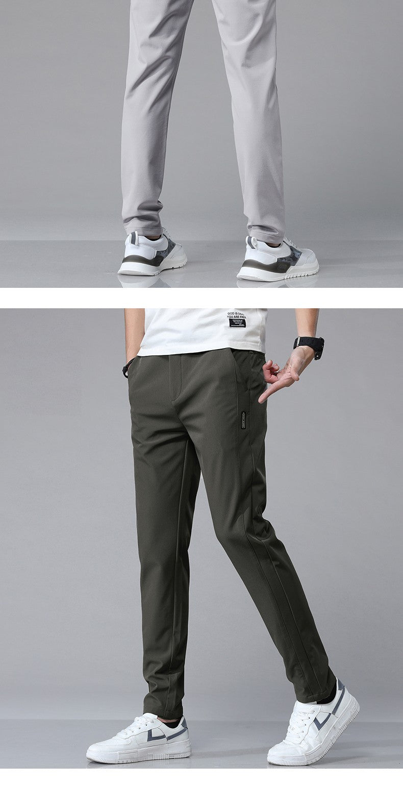 2024 Spring Summer Ultra-thin Men's Stretch Slim Straight Casual Pants High Quality Fashion Breathable Golf Sports Trousers