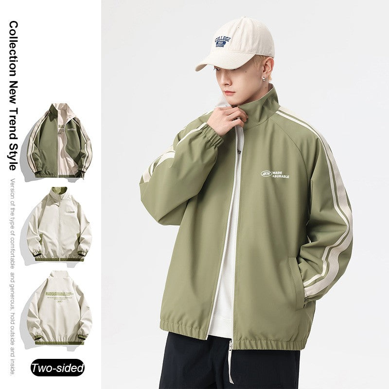 New Jacket Two-sided Long Sleeve Outdoor Men Coats Women Reversible Windproof Coats Splashproof Double-Sided Jackets Couple Top
