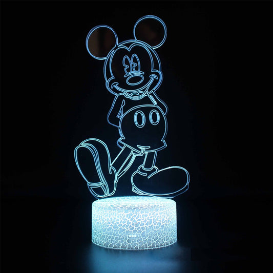 3D Night Light Mickey Mouse Clubhouse 7/16 Color Changing USB charging Light Bedroom Decorative Light Children's Birthday Gift