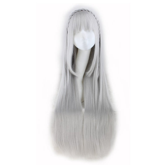 Long Straight Cosplay Sliver Gray 100 Cm Synthetic Hair Wigs
