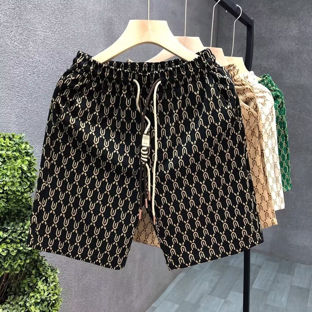 High Quality Men's Shorts Summer American Gym Shorts Fashion Green Short Pants Harajuku High Street Men's Clothing Streetwear