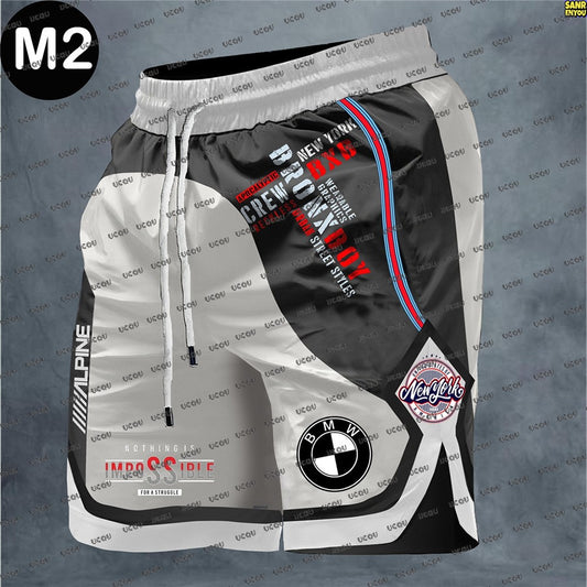 BMW Summer New Motorcycle Shorts Men Breathable Sports Shorts BMW Quick Drying Hawaii Beach Shorts Extreme Sports Racing Shorts