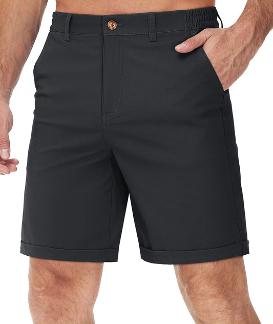 TACVASEN Summer Casual Shorts Mens Fit 7 Cotton Cargo Shorts Multi-pockets Rolled Leg Design Hiking Golf Shorts Streetwear Male