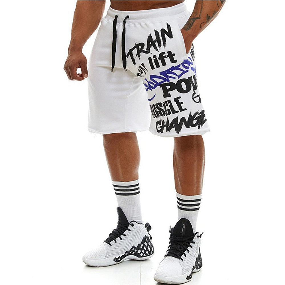 Mens Cotton Gym Shorts Hip Hop Summer Knee Length Fitness Sports Training Running Loose Male Casual Exercise Basketball Shorts
