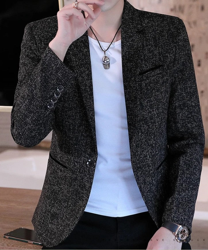 Men's Slim Fit Business Casual Shirt 2025 Korean Fashion Handsome All Seasons Polyester Boutique Style