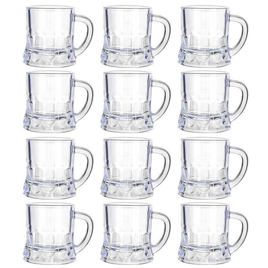 1/6Pcs Mini Clear Beer Stein, 2oz Beer Mugs, Shot Glasses for Drinking Beer Festival Birthday Party Supplies, Wedding Wine Glass