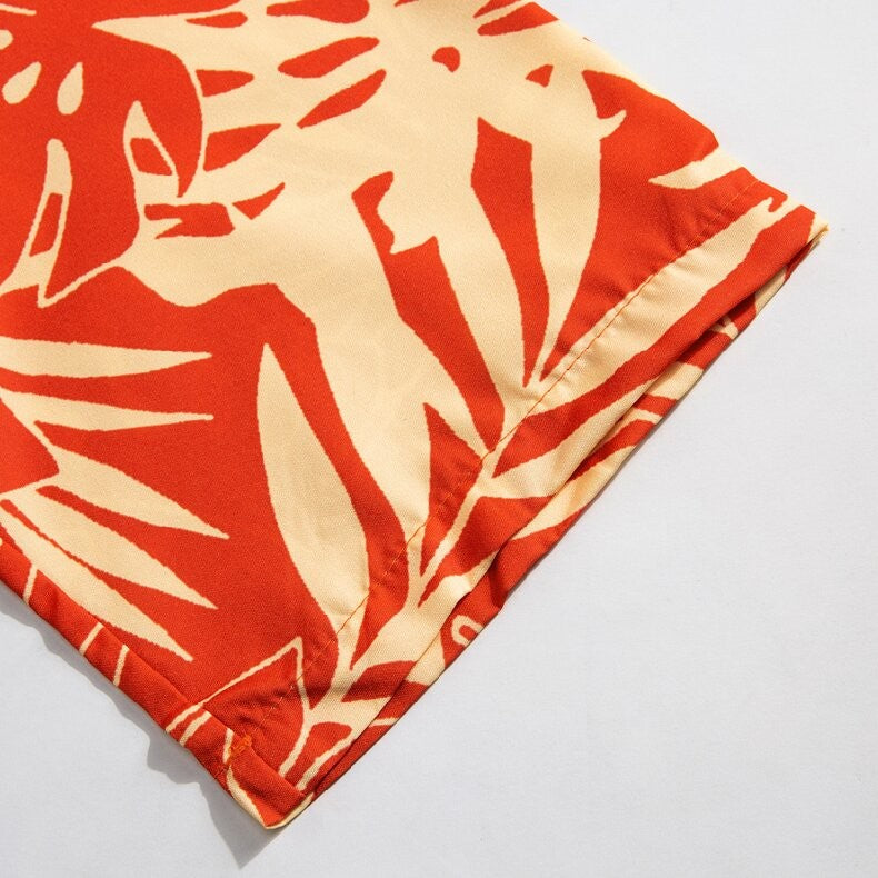 Summer men's floral shirt, designed in Hawaiian beach style, short sleeved casual shirt, ice silk quick drying loose top