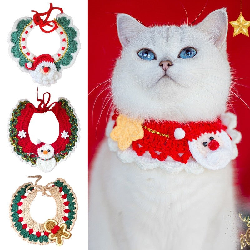 Roupa de Gato Fantasia Ano Novo 2026 Coleira de Cachorro Gato Natal Doce Lenço para Pet Gatinho Cachorrinho Roupa de Fantasia Festival da Primavera Fofa