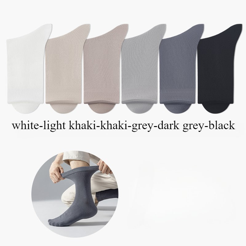 6 Pairs EUR44-50 Plus Size Men Socks High Quality Cotton Socks Breathable Mid Tube Sports Business Socks Black White