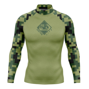 New Men's Long Sleeve Surfing Life Shirt Beach Sun Screen Surf Sweatshirt Rashguard UV Protection Swimwear UPF Gym Clothes