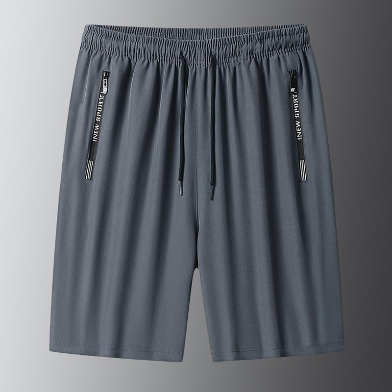 Quick Dry Shorts Men Summer Thin Short Pants Running Sports Bottom Gym Fitness Beach Zipper Pocket Loose Short Sweatpants Men