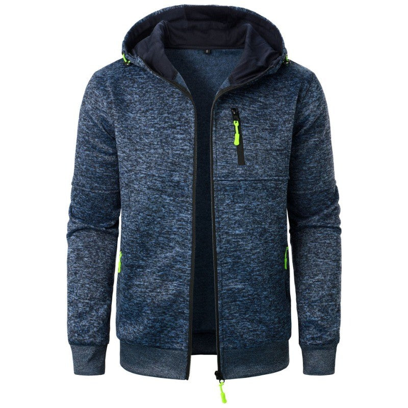 New Streetwear Men's Long Sleeve Sweatshirts for Men Zipper Hooded Oversize Winter Warm Jacket Coat Outdoor Tracksuit Men