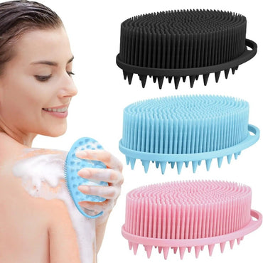 Soft Silicone Body Scrubber Exfoliating Baby Shower Gentle SPA Massage Brush Cleanser Body Wash Brush Back Scrubber Bath Tool