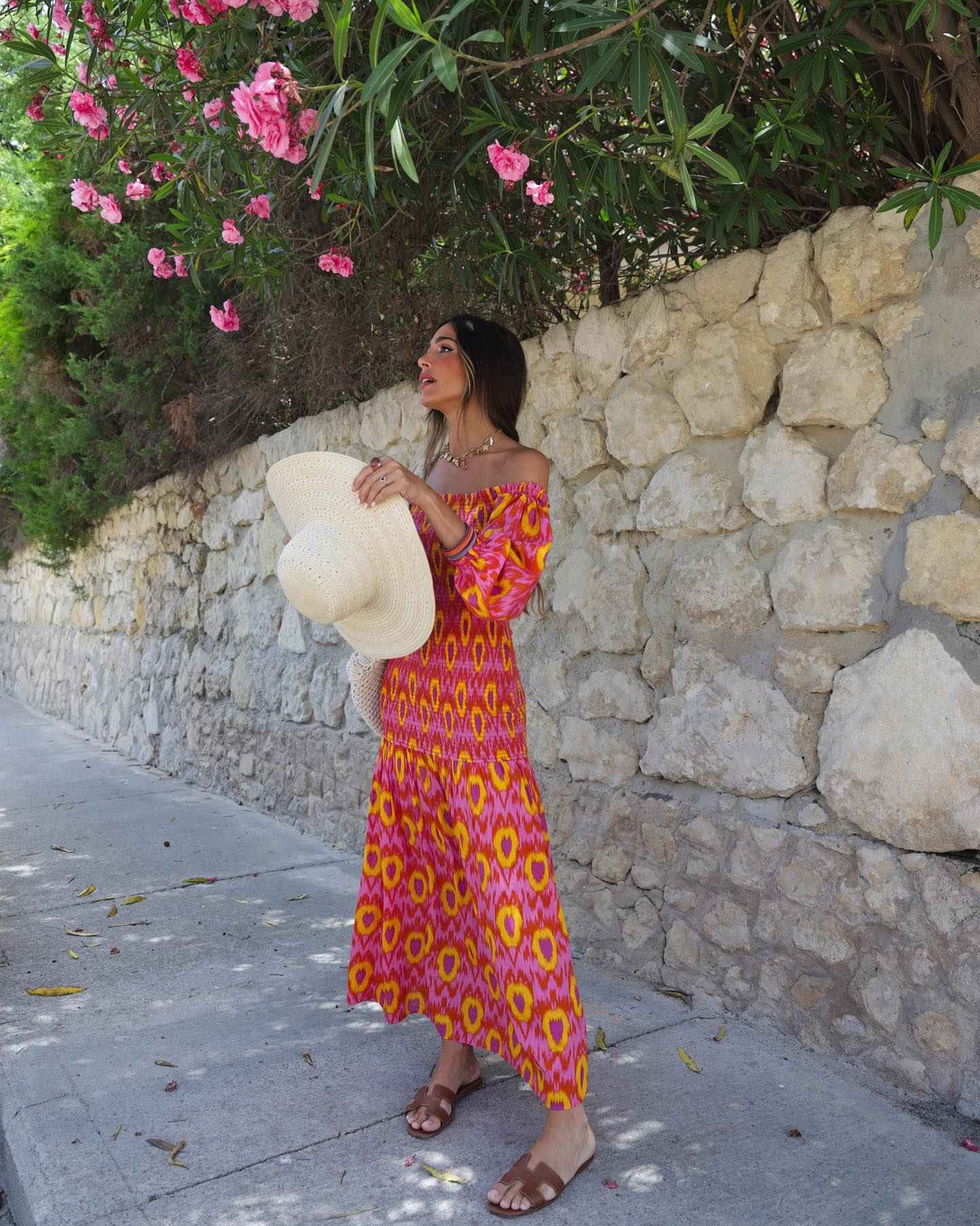 Women Summer Party Holiday Lady Streetwears Print Ruffle Pleated Long Dress Fash