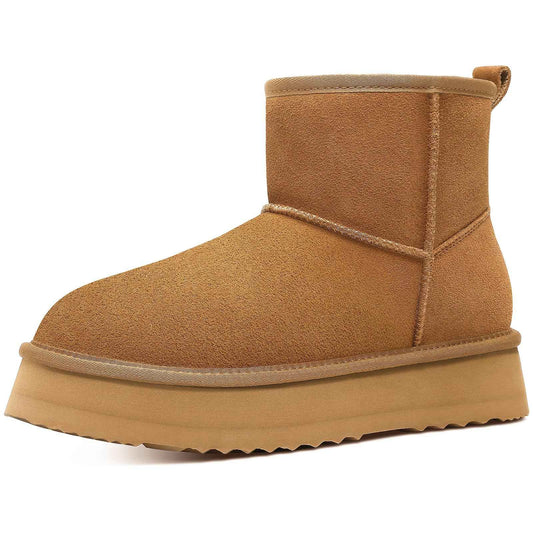 Bebealy Winter Suede Boots For Women Classci Genuine Brand Women Boots Outdoor Short Plush Antiskid Ankle Boots Cozy Fuzzy Boots