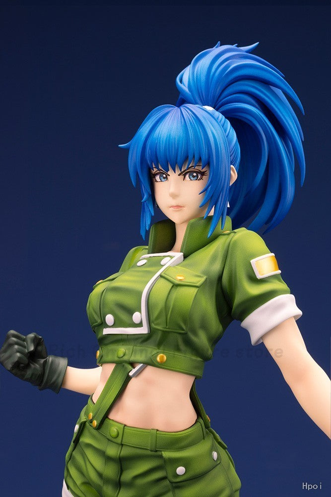 ?Em Stcgk? Original Kotobukiya SNK Série Garota Bonita THE KING OF FIGHTERS '97 Leona Heidern Modelo Estátua Brinquedo