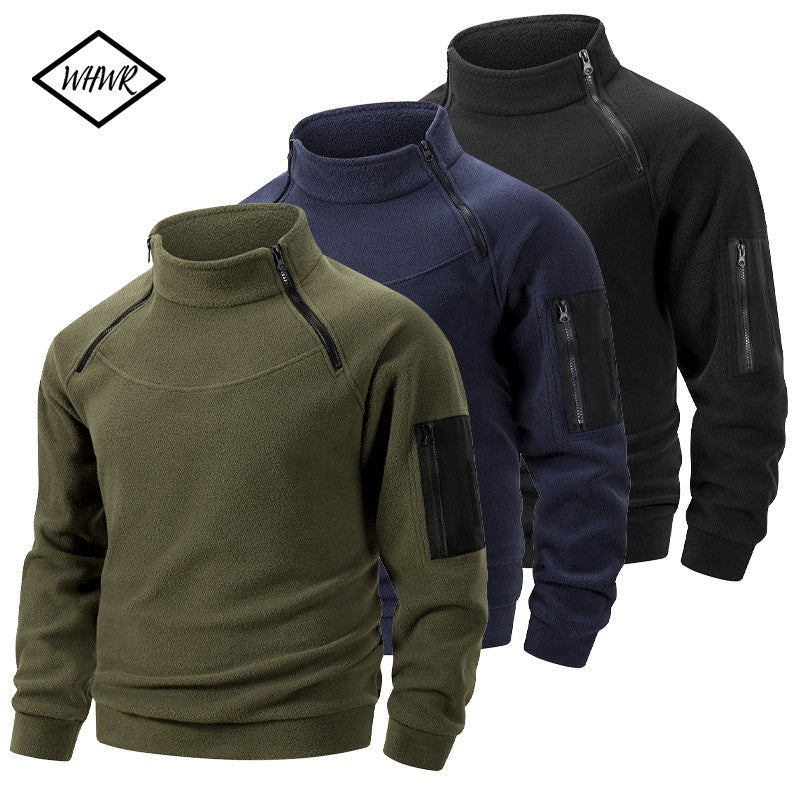 Men's Tactical Winter Fleece Pullover Hoodie Warm Long Fleece lined Hooded Sweatshirt Pullover with Pockets Commando Sweater