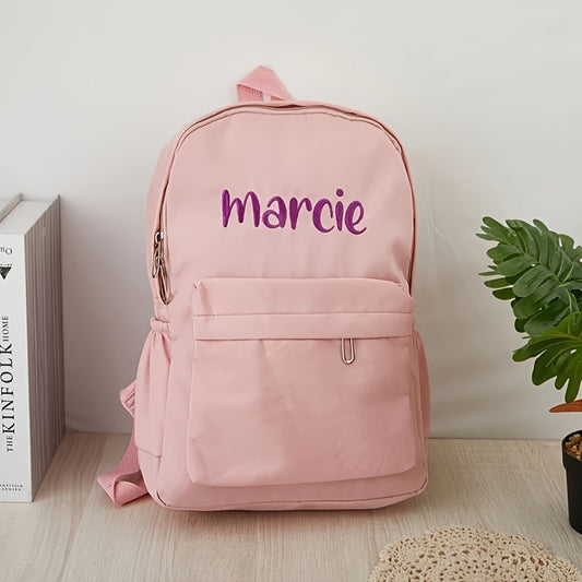 Customized Name Personalized Nylon Backpack Lightweight Practical Bag, Ideal Gift for School Season Daily Use Outdoor Activities
