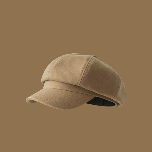 Women Vintage Corduroy Beret Cap Autumn Winter Solid Color Octagonal Newsboy Artist Cap Female Girl Windproof Painter Peaked Hat