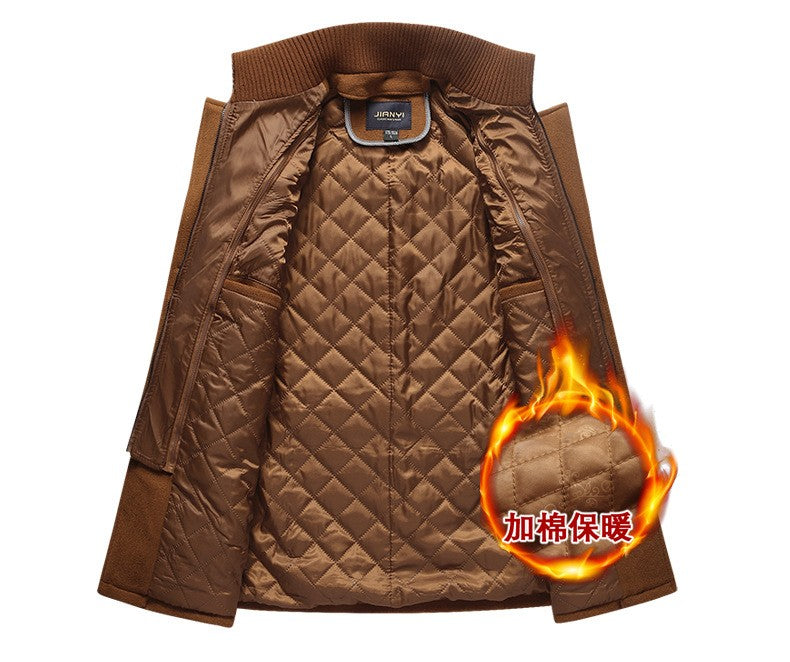 Winter Men's Jacket Oversized Wool Overcoat Solid Warm Pea Coats Thicken Casual Woolen Coat Men Clothing Parka A3F1303