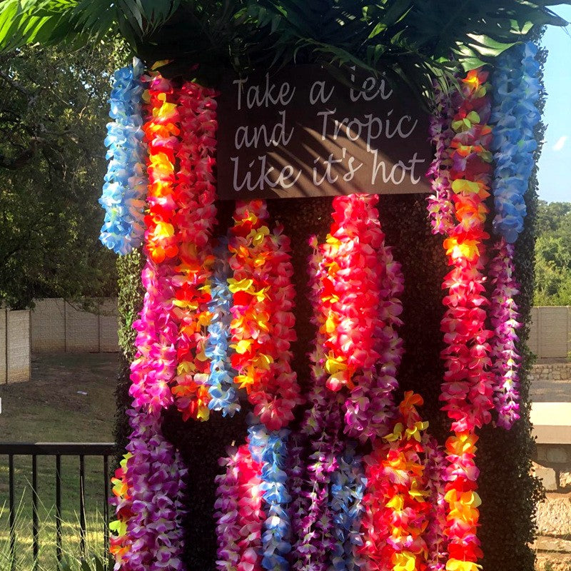 10/20/50pcs Hawaiian Flower Wreath Necklace Summer Tropical Birthday Party Decoration Luau Wedding Artificial Flower Garland Lei