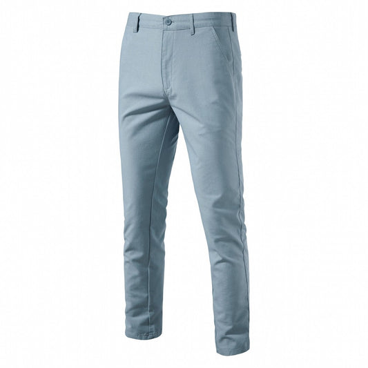2024 Spring Autumn New Men's Casual Pants Cotton Hemp Long Pants Breathable Straight Tube Men's Solid Color Versatile Long Pants