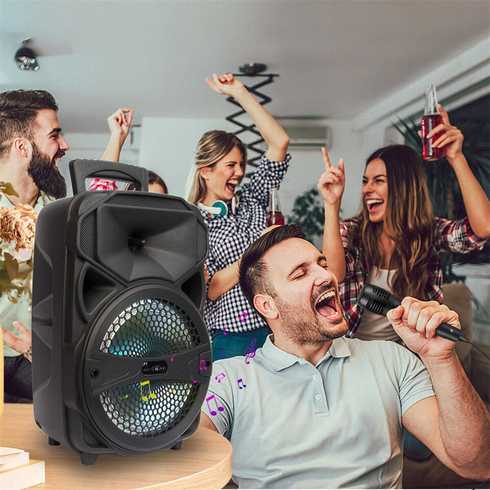 Alto-falante Bluetooth Sem Fio Portátil 1000W Grande LED Estéreo Tailgate FM Festa Karaokê Subwoofer com Microfone e Controle Remoto