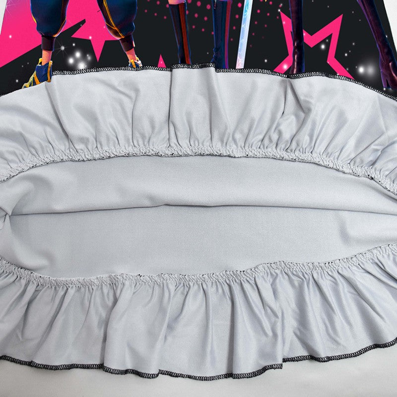 K-POP Demo Hunte Printed Sleeping Skirt Big Butterfly Sleeve Loose Pajamas Children Girls Sleeping Clothing Casual Home Wear