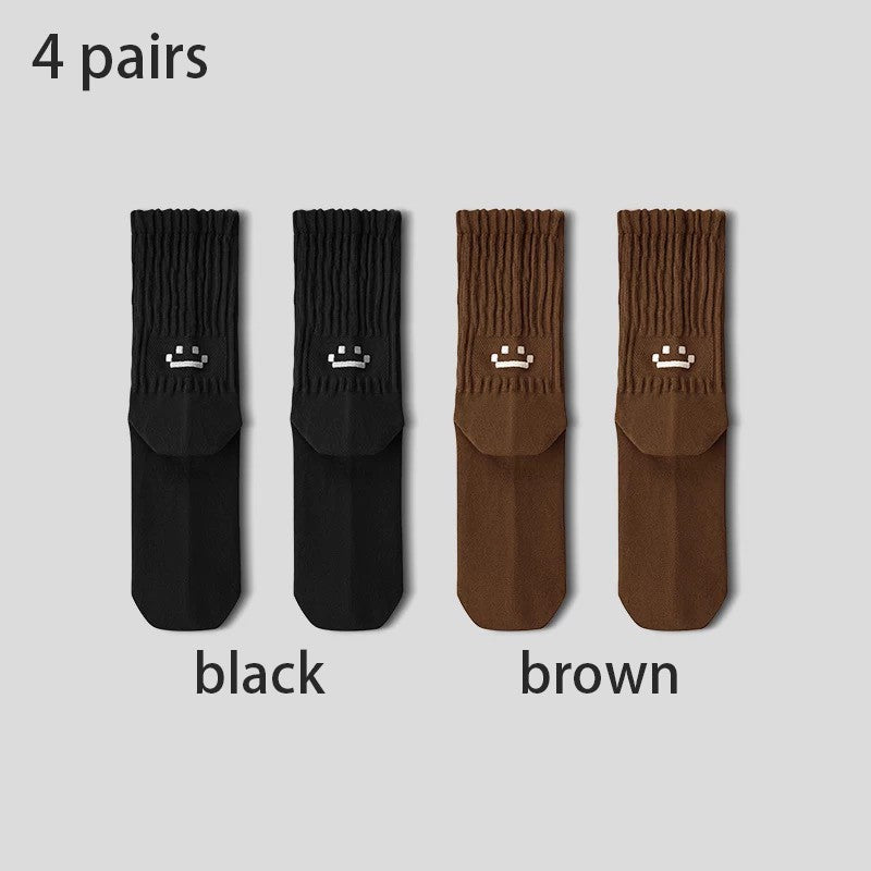 4 Pairs Men's Cotton Work Socks Cushioned Long Running Breathable Ankle Crew Socks Casual Socks for Men Cycling socks
