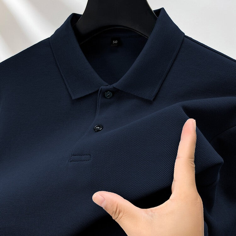 Durable 100% Cotton Men Polo Shirt,Autumn Leisure Long Sleeve, Breathable Lapels T-shirt, 16 Colors, Perfect for Golf and Sports