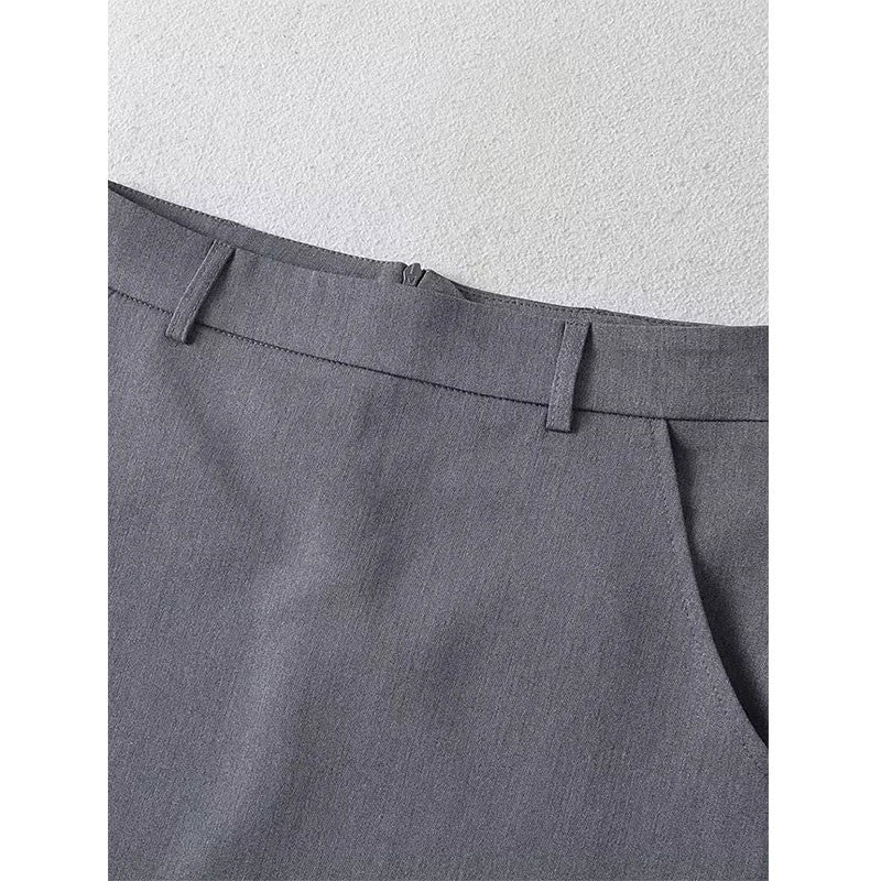 Mooyufon Women Fashion Solid Back Zipper A-Line Mini Skirt Vintage High Waist Fe