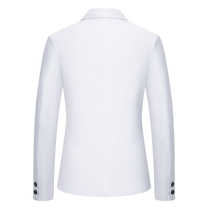 Blazer Men's Fashion Gentleman Solid Color Comfortable Business Color Match with Fake Two Wedding Casual Banquet Slim Suit