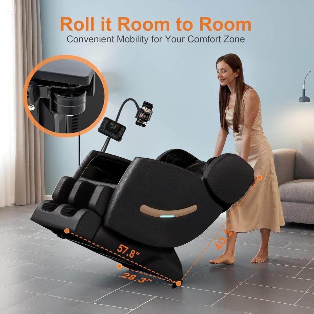 2025 Massage Chair, Zero Gravity Massage Chair Full Body Recliner w/Heat Therapy, 10 Fix Rollers, 20 Airbag, 6 Auto Mode, Extend