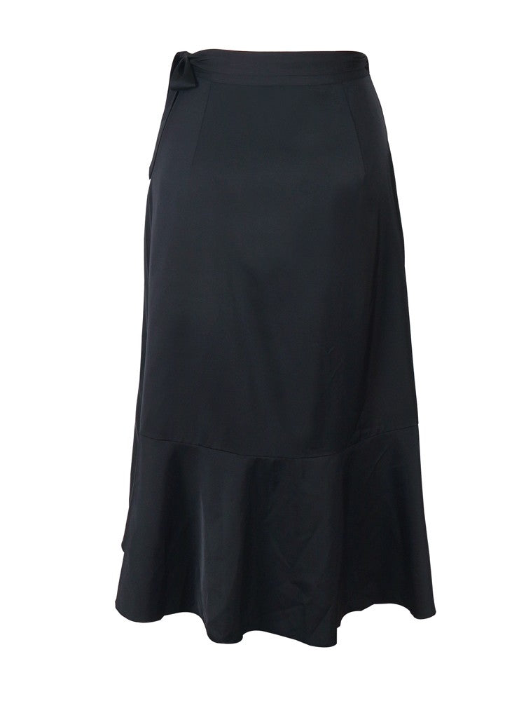 Plus Size 2025 New Women's Irregular Layered Solid Colour Half-body Skirt Polyester Versatile Elastic Waist Temperament Elegant