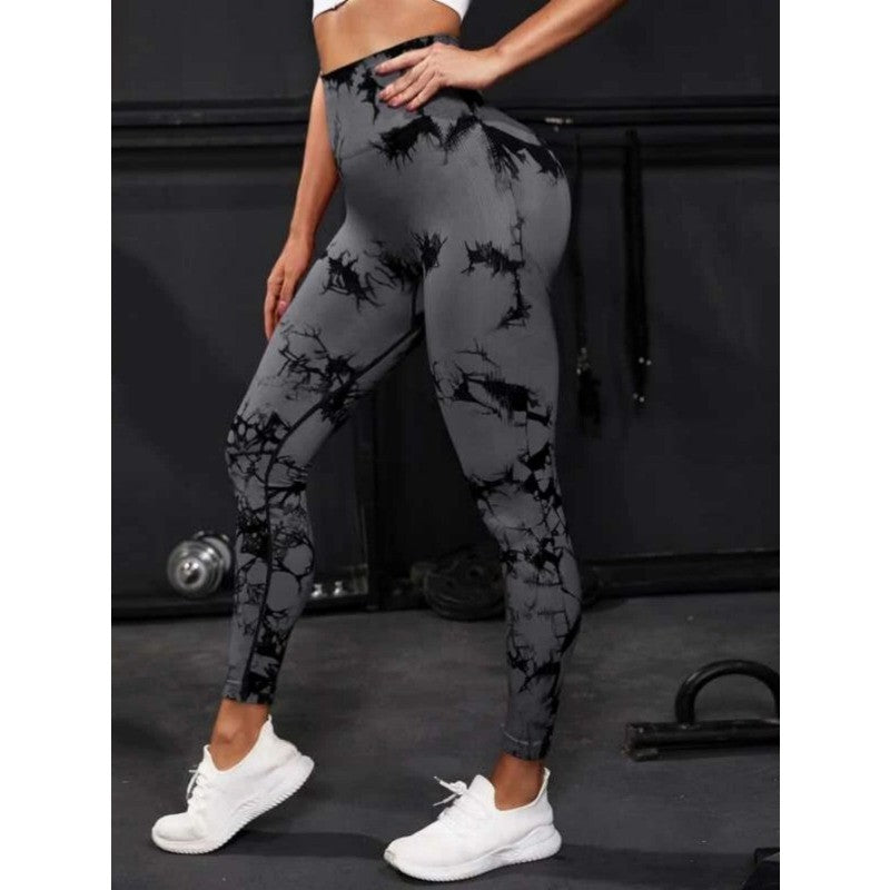 Seamless High Waist Leggings Women Tie Dye Leggings Fitness Sports Running Yoga