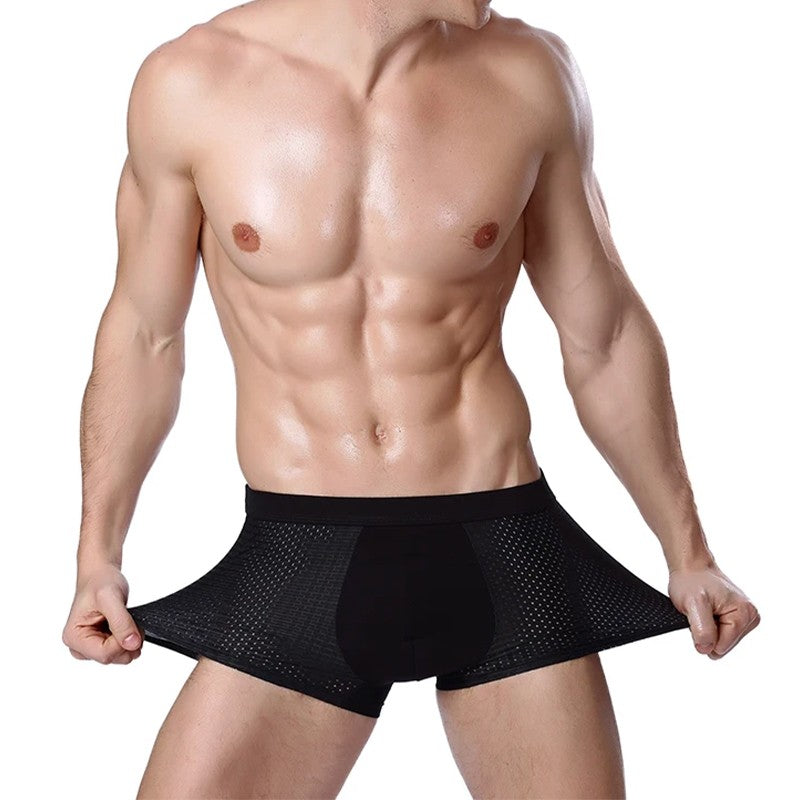 L-8XL Plus Banboo Fiber Men Underwear Male boxer Solid Panties Shorts Men's Underpants Breathable Intimate Man boxers 4pcs