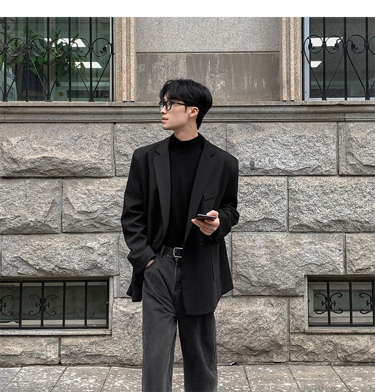 2024 Spring Summer Men Formal Blazers Men Korean Fashion Loose Casual Dress Jacket Men Harajuku Social Suit Jacket Clothing