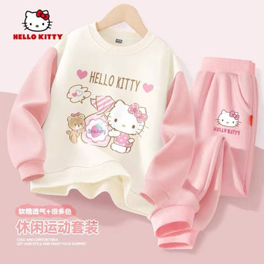 Autumn Baby Girl Clothes Set Cartoon Printed Pullover Sweatshirts Top And Pants Bottom 2 Pieces Suit Kid Children Boy Tracksuits
